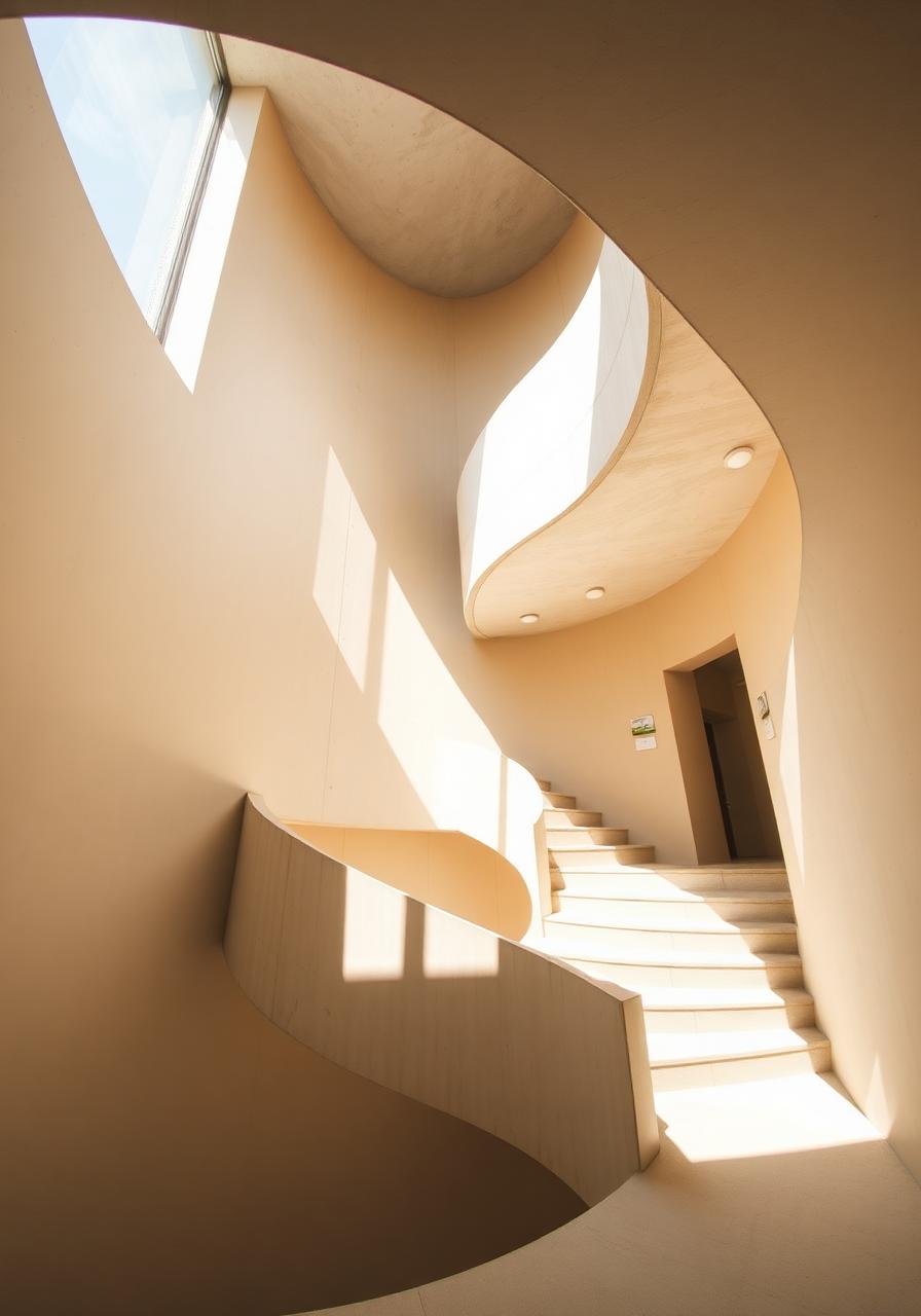 Brutalist concrete staircase